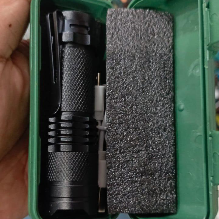 Portable LED Flashlight – Mini Rechargeable Torch with Side Light & Waterproof Body